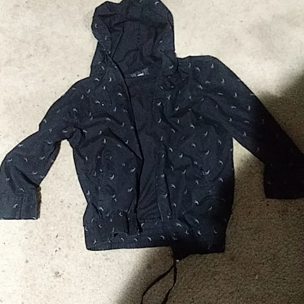 Black light weighted zip up hoodie